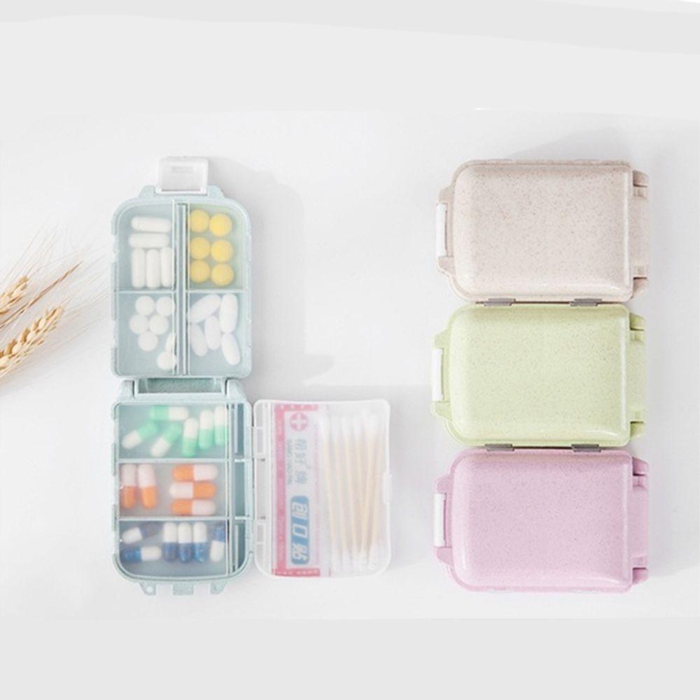 3-Layer Degradable Mini Dispenser Wheat Straw Medicine Storage Pill Boxes Travel Sealed