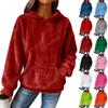Women's Hooded Long Sleeve Printed Flannel Top Hooded Sweatshirt
