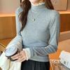 Кружевная вставка, полуприлегающая водолазка, женская осенне-зимняя трикотажная кофта в рубчик, кружевной вязаный свитер с топом