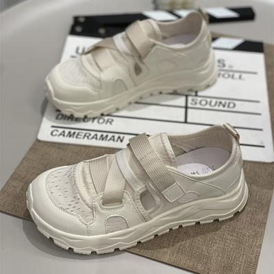 Летняя сетчатая женская обувь на плоской подошве, спортивные повседневные трендовые сандалии, женская полая дышащая износостойкая легкая обувь для ходьбы