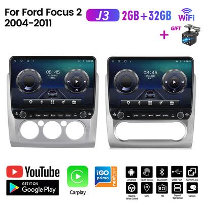 Автомобильное радио Android для Ford Focus 2 2004-2011 с кнопочной ручкой 10-дюймовый мультимедийный плеер с навигацией GPS Carplay 2 + 32 ГБ