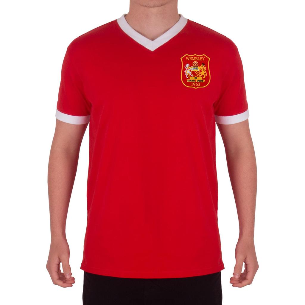 Fan Originals Mens United Wembley 1958 Retro V Neck T-Shirt
