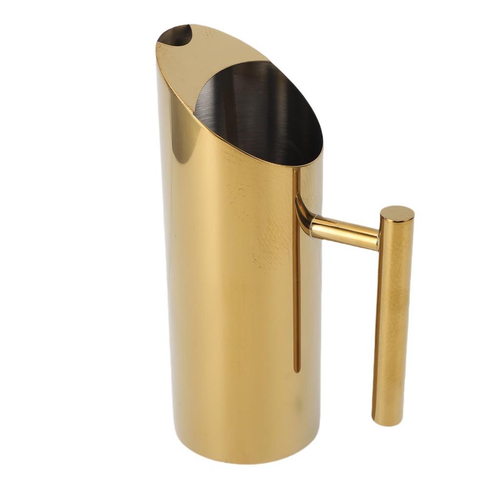 Spill Proof Spout Metal Beverage Pitcher 1 Liter Capacity 1L Metal Pitcher For Bar