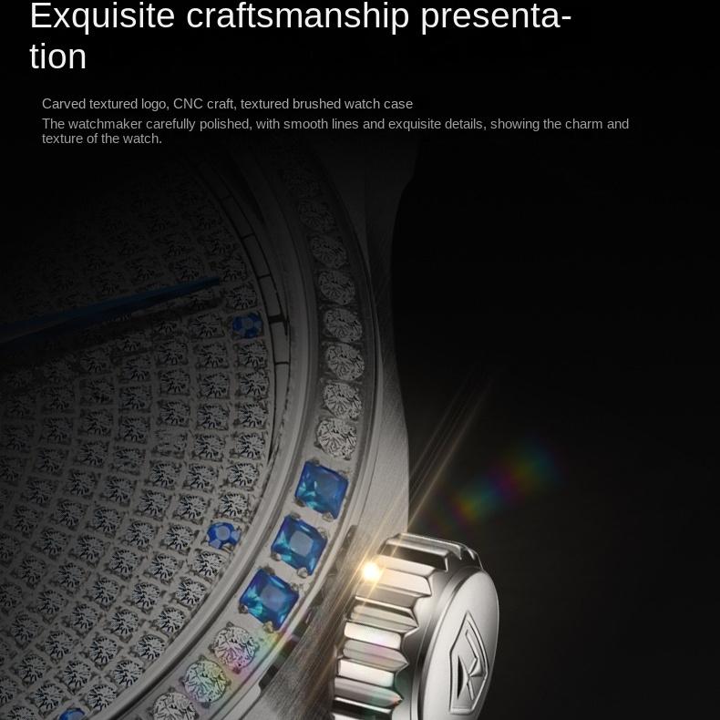 JINSHIDUN Брендовые часы Tourbillon Brick Механические часы Модные трендовые мужские часы