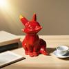 Cinnabar Fox Ornament Red Fox Figurine Miniature Fox Statue Sculpture Car Dashboard Home Office Feng Shui Decoration
