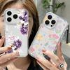 Силиконовый прозрачный чехол для телефона для iPhone 17 16 Pro 15 14 13 12 Pro Max 11 Прозрачный противоударный мягкий красивый чехол с цветочным принтом