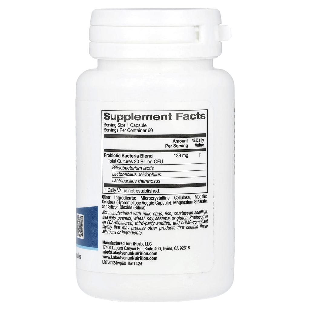 Women's Probiotic, Probiotic Bacteria Blend, Contains Bifidobacterium Lactis, Lactobacillus Acidophilus, Lactobacillus Rhamnosus, 20 Billion CFU