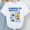 Новая футболка с графическим принтом лимонов Limoni Di Amalfi для женщин, новая трендовая коллекция, с круглым вырезом, надписью, весна-лето, мода