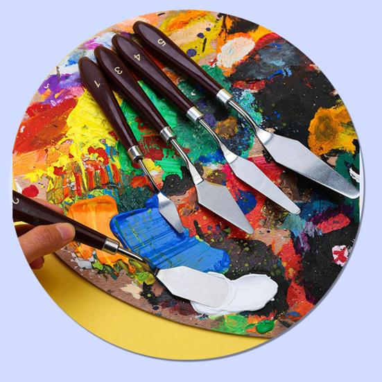 5 шт./компл., шпатель для палитры красок, шпатель для смешивания из нержавеющей стали, шпатель для укладки тротуарной плитки, разглаживающий гибкий лезвие, художественный