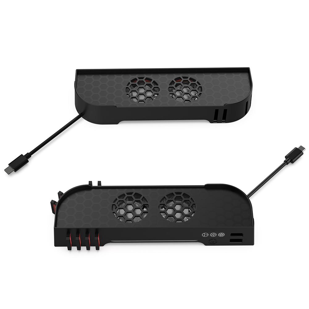 Охлаждающий вентилятор 3 скорости Двойной вентилятор Охлаждающая подставка Многофункциональный вентилятор для вентиляции с 8 слотами для игровых карт для консоли Switch 2