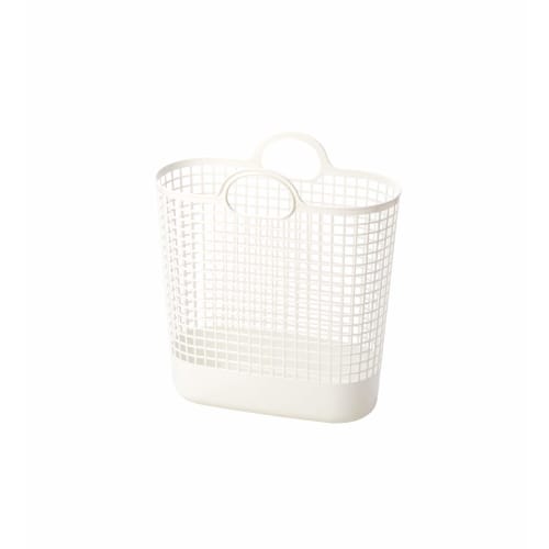 Like-it Laundry Storage Basket with Handles, Slim, Big, White, LBB-17C, Biomass Plastic