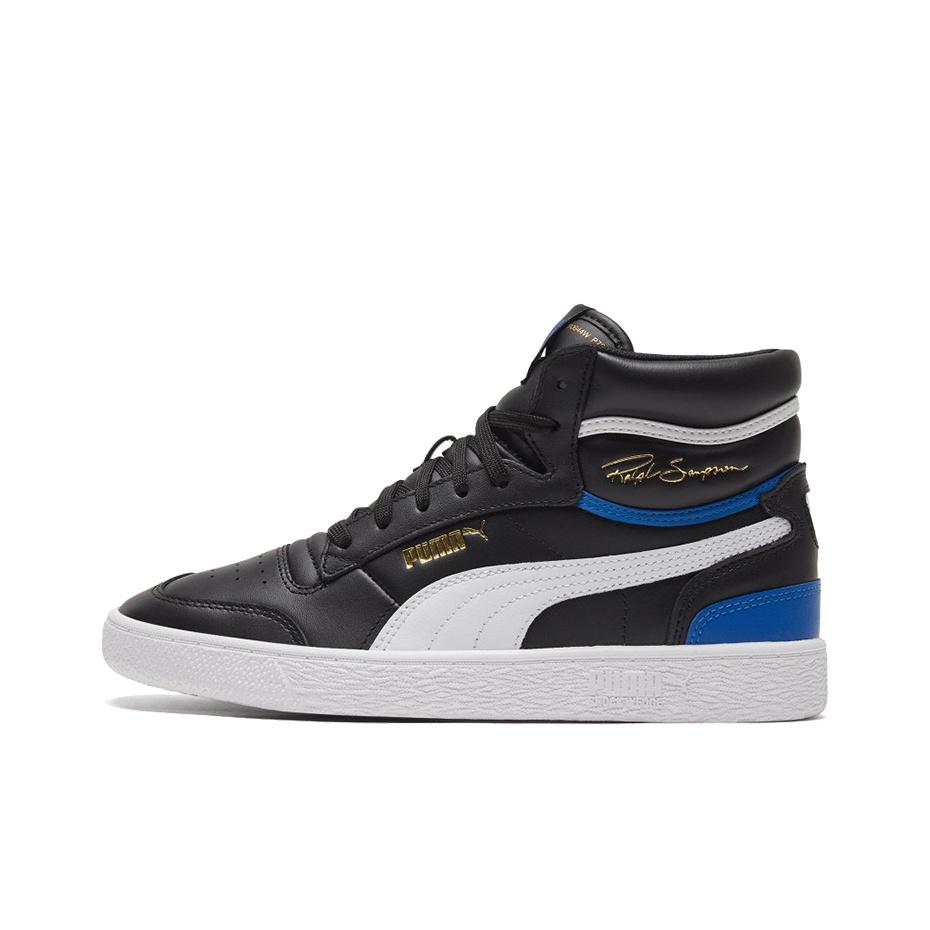 Puma Ralph Sampson Mid Синтетическая кожа Прочные высокие кроссовки Кроссовки унисекс Черно-белые 370847-17