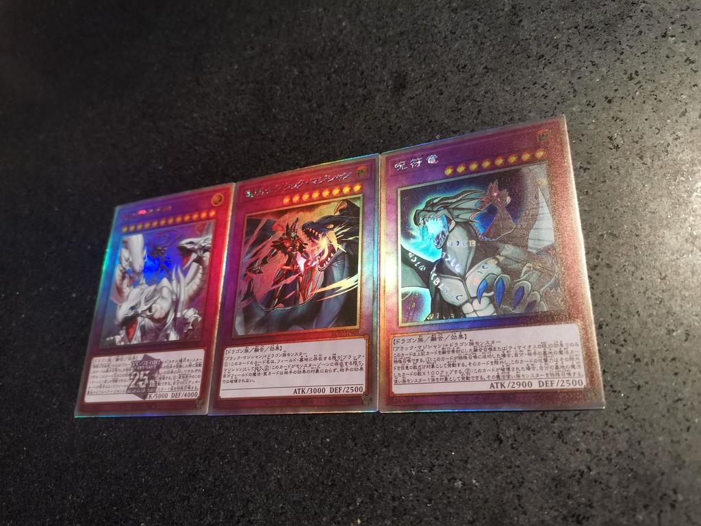 Прочный Yu-gi-oh! 3 шт./комплект Темный Маг Рыцарь Драконьей Магии diy Самодельная картаКоллекционные карты Газетный блик аниме игрушка подарок тележка