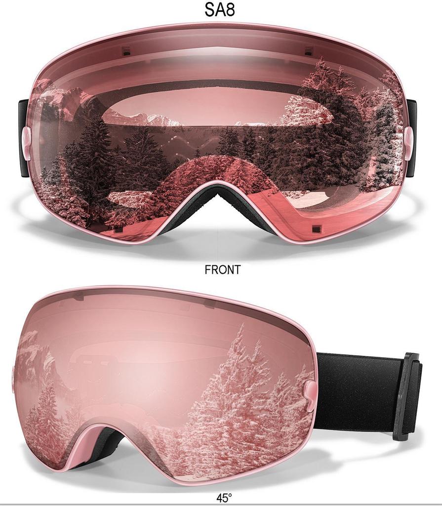 Высококачественные противотуманные горнолыжные очки со сферической линзой в форме запятой