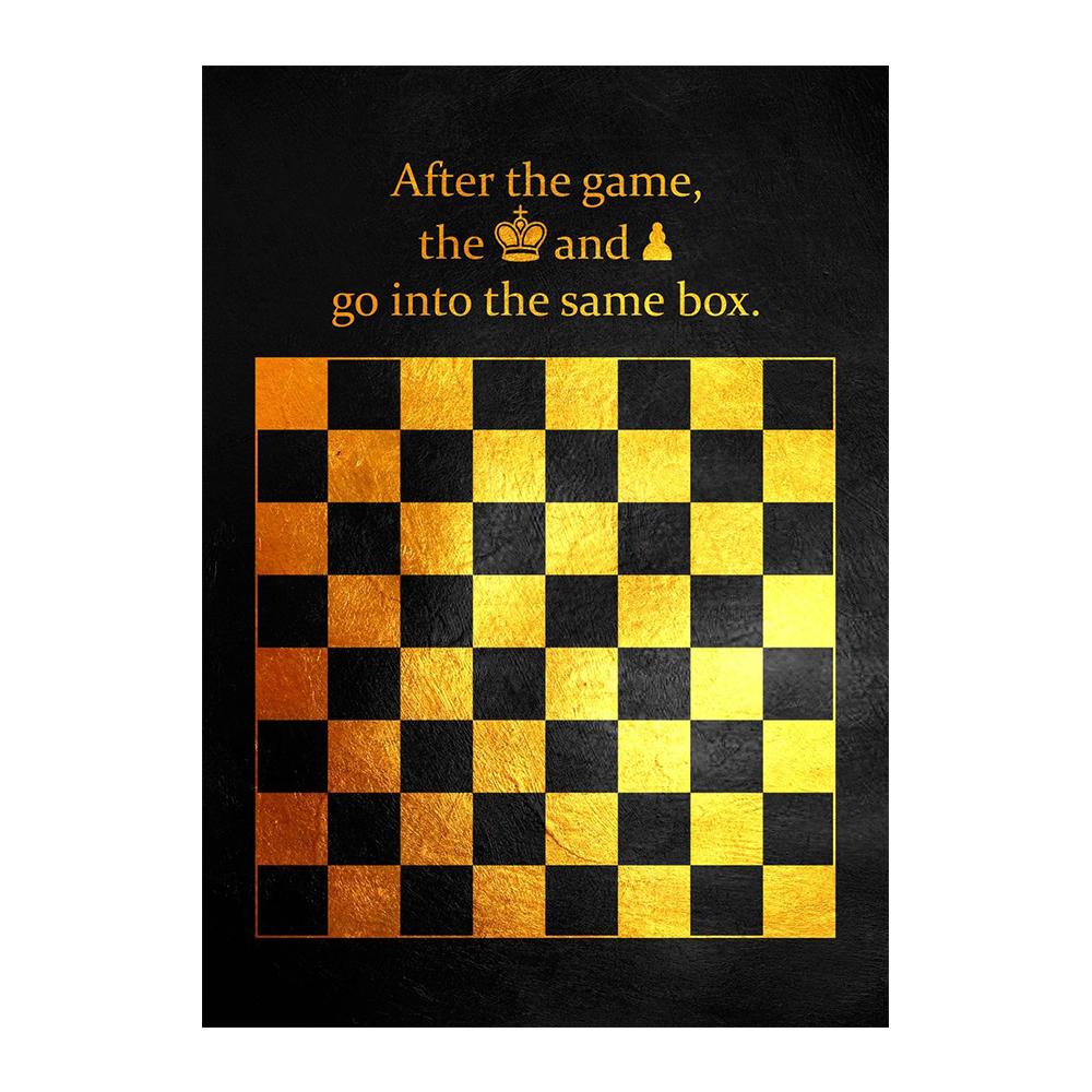 GAME CHANGER Golden King Canvas Printed Mural Posters Chess Is Last Standing In the Chess Board Concept Successful Wall Art Pictures Modern Home Decor