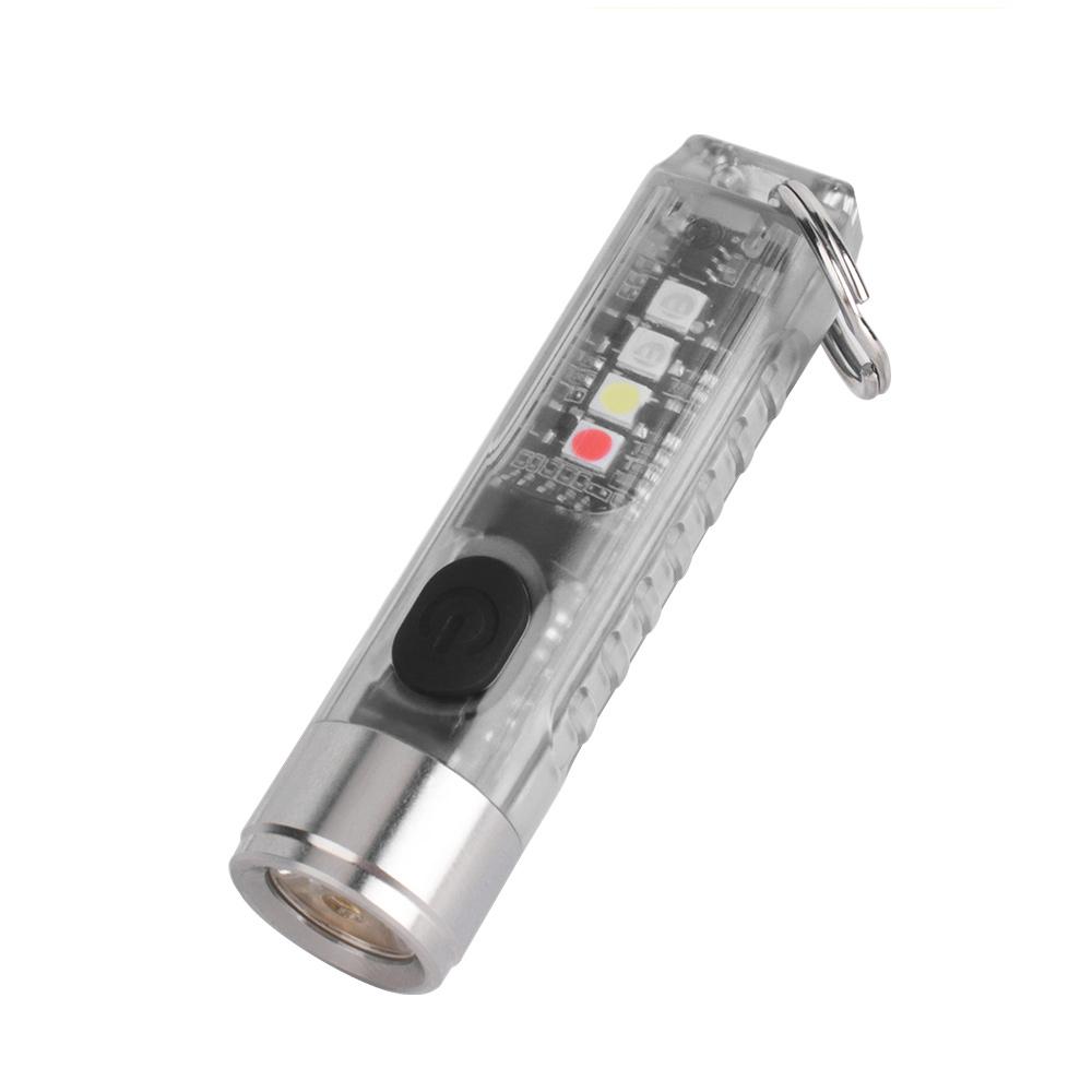 Mini LED Flashlight 10 Light Mode Self-Defense Tactical Keychain Flashtorch High Powerful Portable Outdoor Lighting