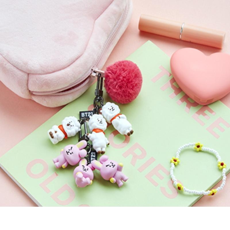 Официальный брелок для ключей BTS BT21 Wageul Wageul, брелок для ключей, аутентичный
