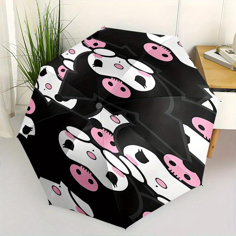 Kuromi Automatic Umbrella-Foldable, Durable 8-Bone Design, Compact and Stylish, Great for Camping, Halloween, Christmas, Mother's Day Travel