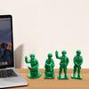 4 Pcs Green Military Man Statue Miniature Soldier Figurines Collectible Soldier Ornament