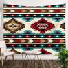 Юго-западный ацтекский геометрический гобелен, tribal ethnic print настенное панно, богемный домашний декор для гостиной спальни