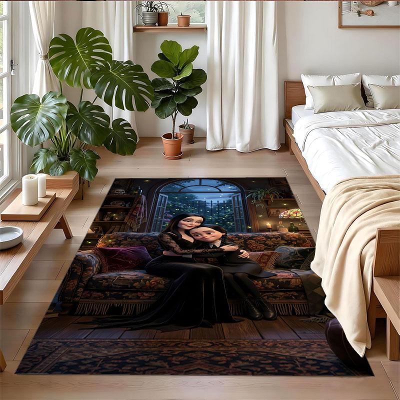 Crystal Velvet Rug Soft Non Slip Indoor Floor Mat Home DecorThe Addams Family