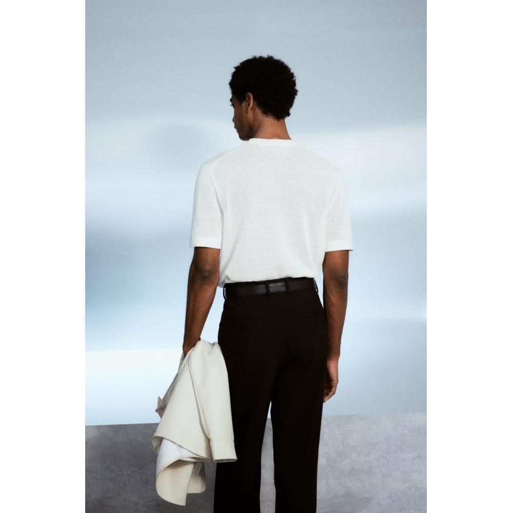 Футболка HM Regular Fit Hole Knit белая