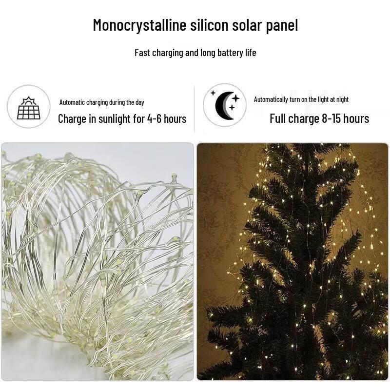 Solar LED String Lights with Remote Control