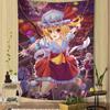Проект Touhou Фландрская Алая Аниме Гобелен Кавайная Аниме Девушка Печать Красный Фиолетовый Настенное Украшение для Спальни Декор в Аниме Стиле