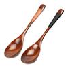 2Pcs Wooden Spoon Kids Rice Dessert Spoon Small Wood Coffee Teaspoon Long Ramen Soup Spoons Japanese Cutlery Kitchen Tableware