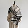 Winter Travel Imitation Cashmere Scarves For Women Thick Warm Stripe Patterns Fashionable Luxurious Blanket Scarf