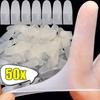 50 шт. Ультратонкие латексные перчатки с матовым покрытием кончиков пальцев, прочные наперстки, инструменты для ногтей