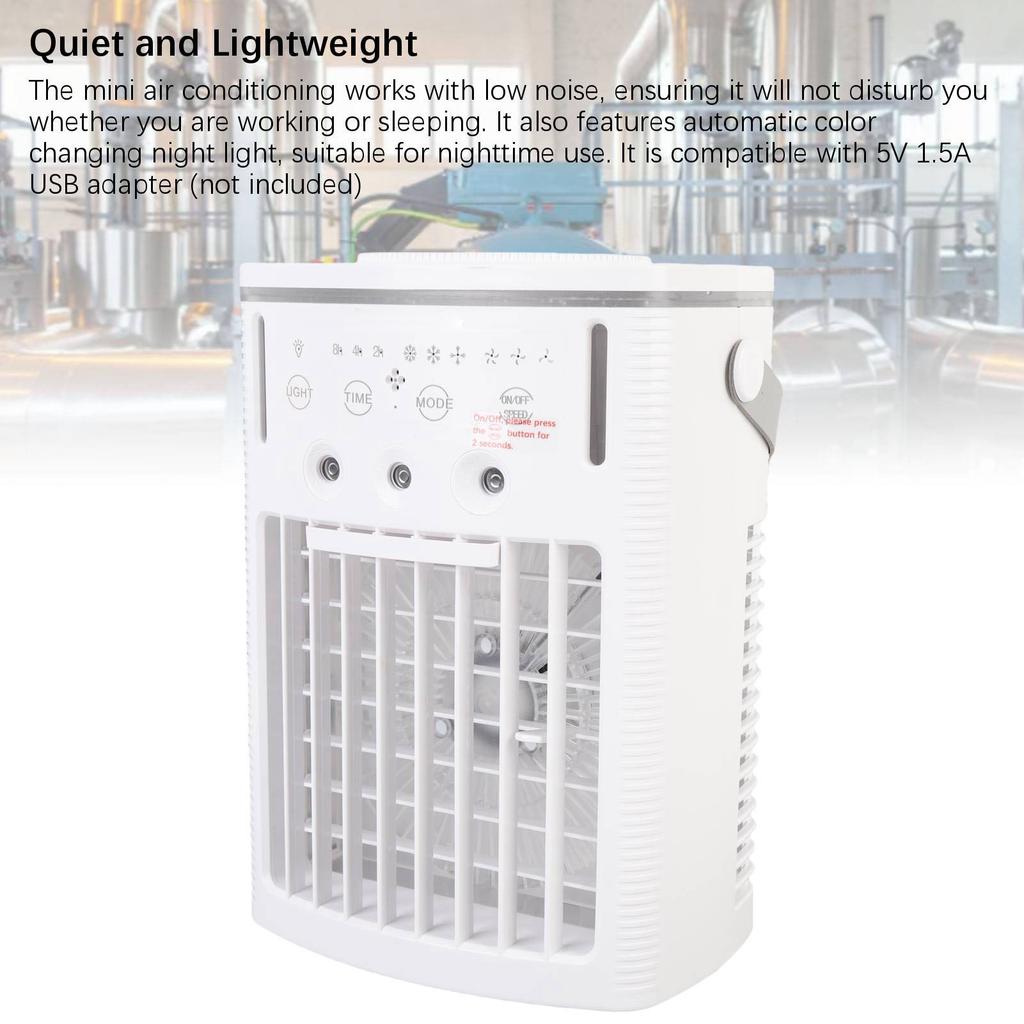 Мини кондиционер Портативный охлаждающий вентилятор 1 л резервуар для воды Увлажнитель с распылением с 7-цветной подсветкой для