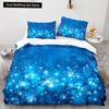3D Пододеяльник Снежинка Король Королева Романтический Фиолетовый Снежный Пейзаж Комплект Постельного Белья для Детей Подростков Взрослых Рождество Мягкий Чехол для Одеяла