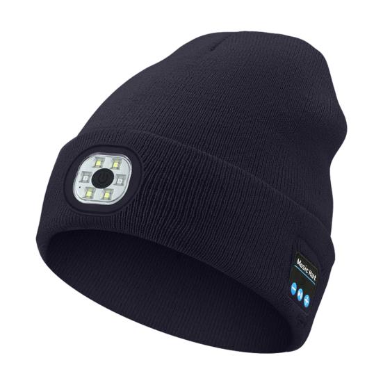 Bluetooth-compatible LED Hat Winter Warm Cap Knitted Elastic Soft Fabric Rechargeable High Brightness Illumination Wireless Music LED