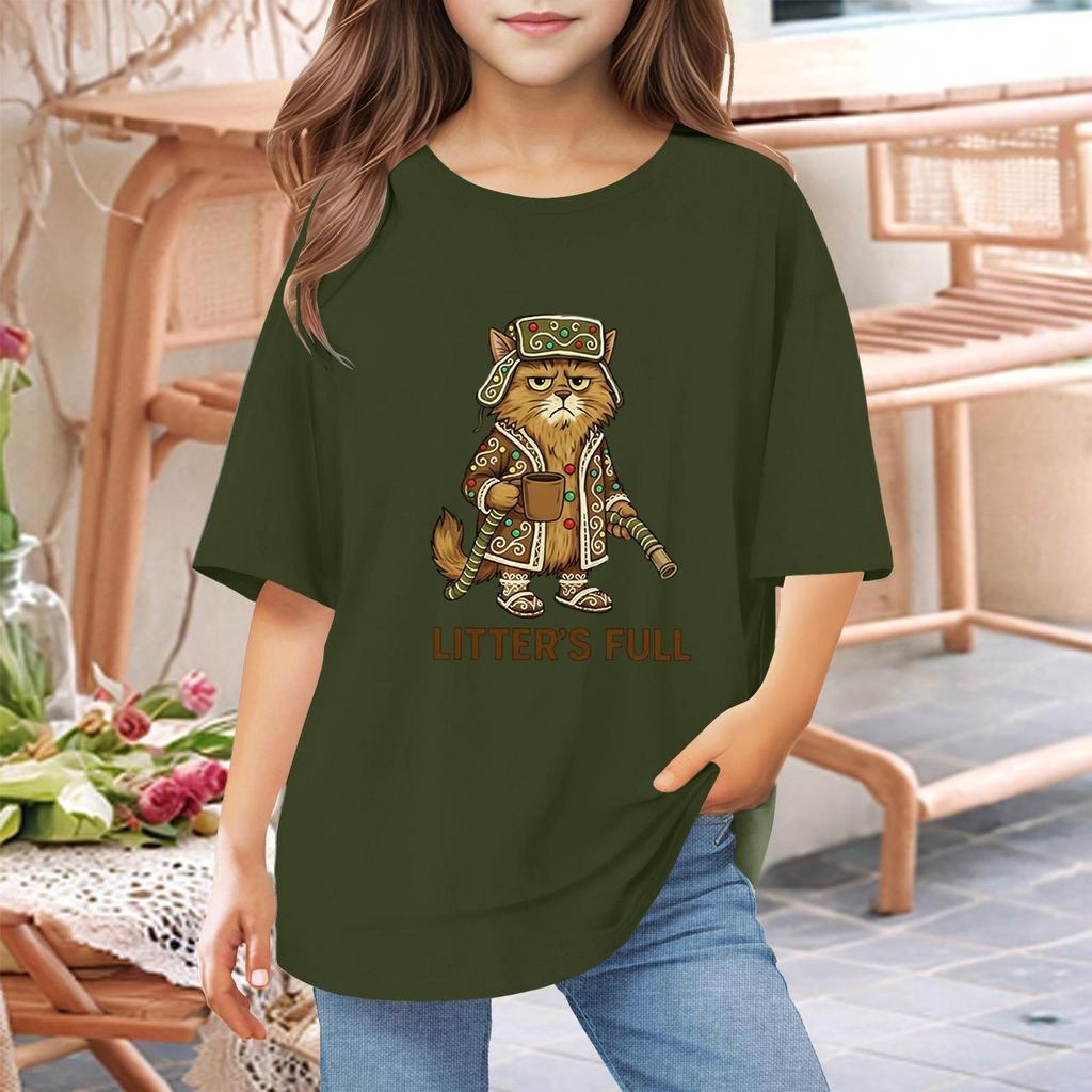 Toddler Girl Boy T-Shirts Kids Top Boys And Girls Printed Short Sleeved T-shirt 1-12Y