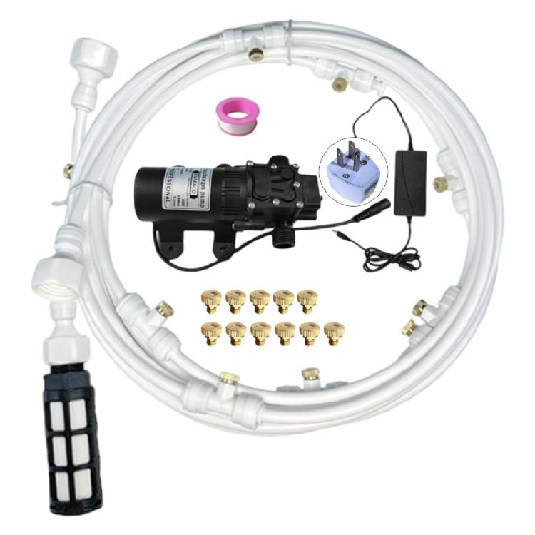 Расширяемая система туманообразования 450 PSI, насосы 12 В, 9 м распыляющей линии, 11 быстроразъемных форсунок для увлажнения открытых площадок