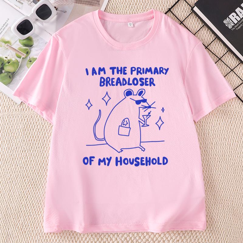 Funny Rat Printing Tshirt Unisex Unisex Casual Cotton Short Sleeve Round Neck T Shirt Loose Comfortable Tees Unisexs Clothing
