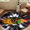 Chicago-Blackhawks Logo Round Rug for Livingroom,Bedroom, Palyroom, Chair Rug, Area rug, Circle Carpet, Large Size Decor Fan Christmas gift