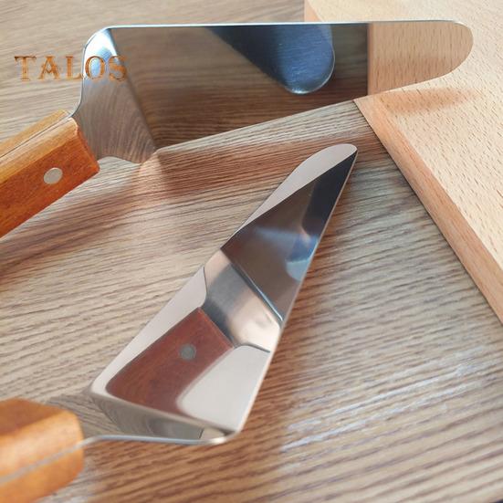 Лопатка для торта с деревянной ручкой, треугольная лопатка из нержавеющей стали, прочная, удобная ручка, лопатка для сыра, пиццы для дома
