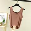 Women Summer Deep U-Neck Tank Tops Modal Cotton Sleeveless Tee Tops Camis Tshirts Casual Bottoming Top