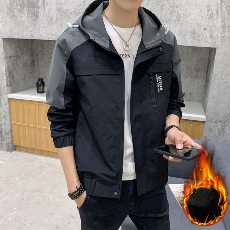 Мужская весна и осень новый тренд свободная универсальная куртка с капюшоном повседневная одежда