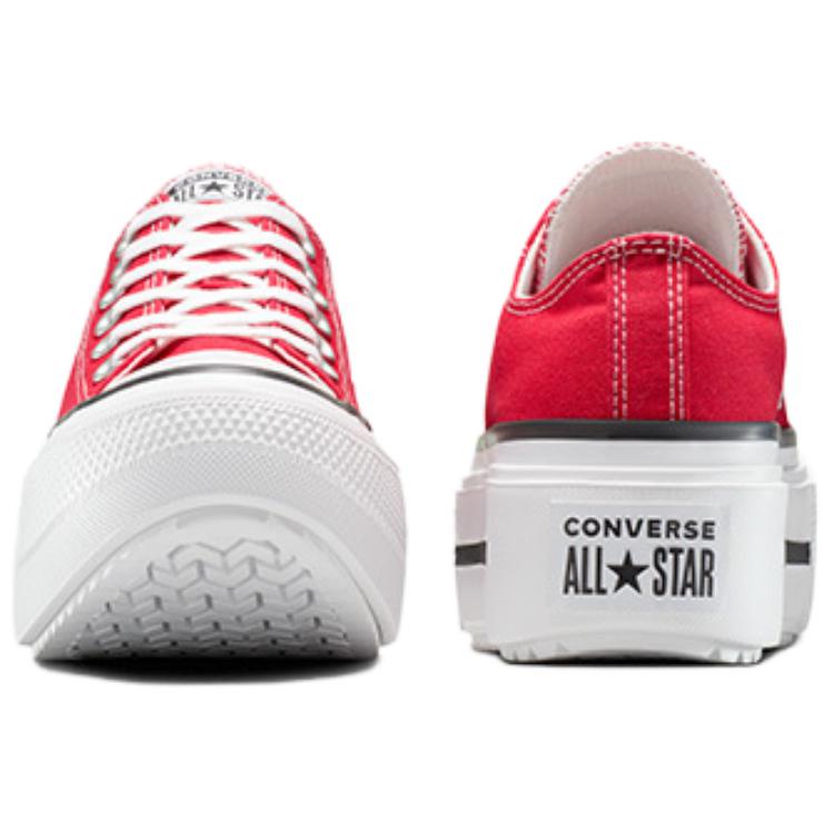 Converse Chuck Taylor All Star Lift Платформа Double Stack Низкие Красные Унисекс Кроссовки Черные Белые A16515C