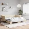 VidaXL Daybed with Trundle Bed Cream 100x200 Cm Fabric 3196825