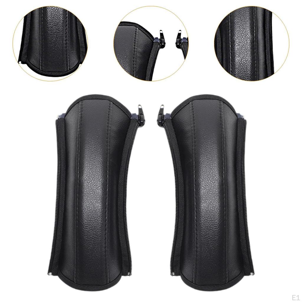 Baby Stroller Handle Cover Armrest PU Leather,Waterproof,with Removable Zipper,Grip