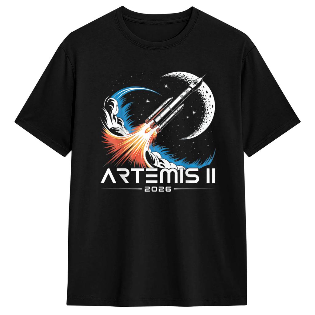 2026 Artemis 2 На Луну Футболка Унисекс и Женская Летняя Хлопковая Одежда Модная С Круглым Вырезом С Коротким Рукавом Уличная Мода