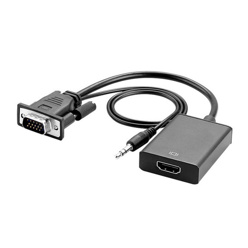 Кабель-адаптер VGA (папа) - HDMI (мама) с аудио для настольного дисплея