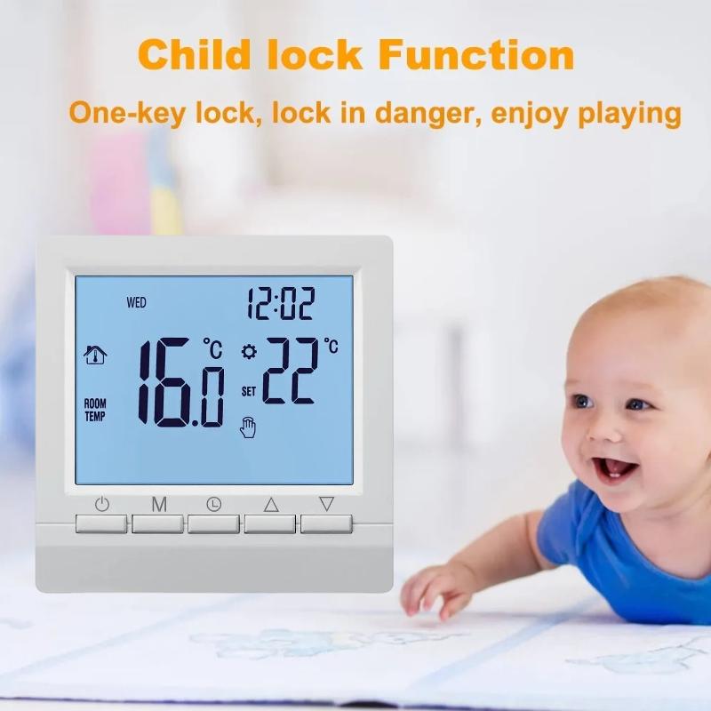 Цифровой термостат Программируемый газовый котел Регулятор температуры отопления Интеллектуальный термостат Контроллер комнатной температуры Энергосберегающий термостат