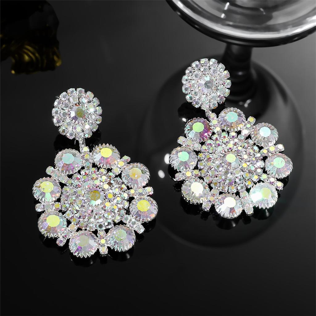 Серьги Premium Sense Of Luxury Sunflower Ab Rhinestone Серьги Niche Design Snowflake Женские высококачественные серьги