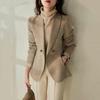 Autumn and Winter New Style Gentle Temperament Waist Slimming Professional One-button Casual Woolen Suit Jacket Women's Trend