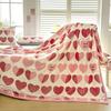 Romantic Love Hearts Pattern Throw Blanket Super Soft Cozy Warm Flannel Blanket for Couple Decorative Home Bed Sofa Couch Chair